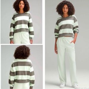 Lululemon NWT Perfectly Oversized Cropped Crew Striped Sweatshirt
